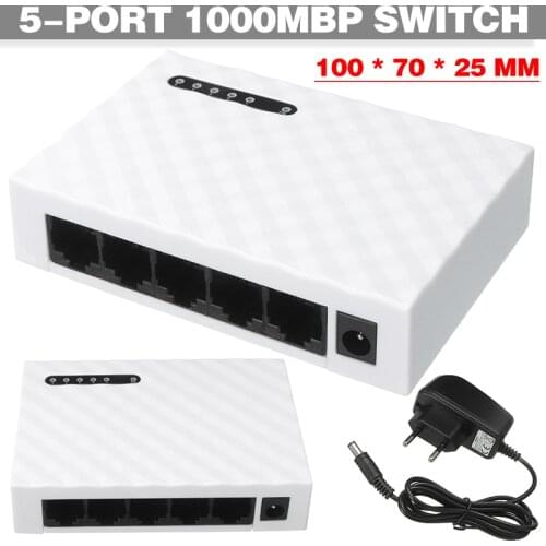 New Arrival 5 Ports Gigabit Network Switch 10/100/1000 Mbps LAN-Hub RJ45 Ports Ethernet Switcher For PC Computer
