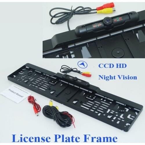 New arrival EU Car License Plate Frame camera car reserve reversing camera bring ir higest night vision 170 degree