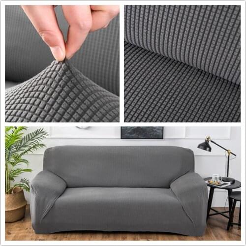 Pure Color Thick Sofa Cover All-Inclusive Universal Royal Fabric General Elastic Vintage Sofa Cover