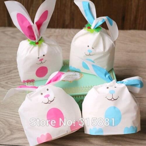 Lovely smile rabbit gift bag Cookie Baking Bake Biscuit Candy Treat snack Favor Pouch Bag 100pcs/lot