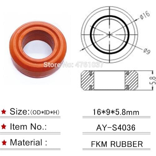 300pieces For Toyota Camry Fuel Injector Rubber Insulator Seals 16*9*5.8mm (AY-S4036)