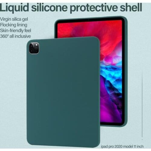 Luxury Cute Colorful Liquid Silicone Smart Tablet Case For iPad Pro 11 inch 2020 Ultra-thin Soft Protection Back Cover Coque