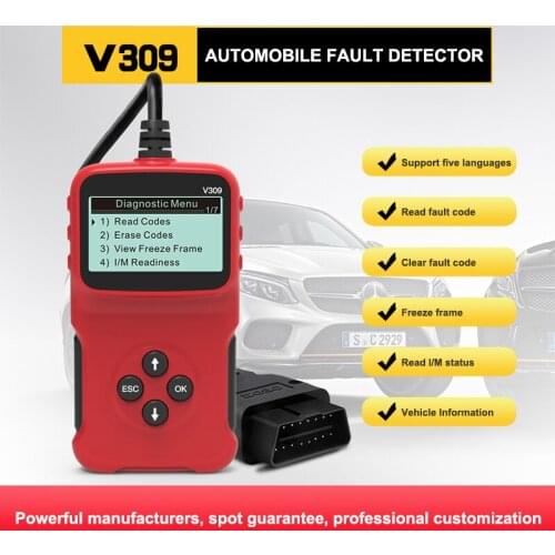 V309 Car Fault Code Reader Erase Code Check Vehicle Information DTC Fault Code Query OBD2 Diagnostic Scanner
