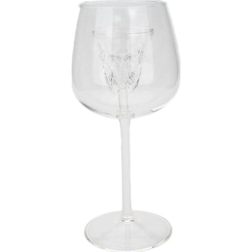 Skull Shot Glasses Double Wall Glass Cup, Wine Glasses for man,Cool Beer Cup for Wine Cocktail Vodka,Coffee Mug, Heat-resistant