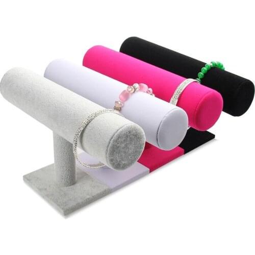 1Pc 7Colors Bracelet Chain Watch Holder T bar Rack Jewelry Display Organizer Stand Holder Packaging Display Stand Wholesale