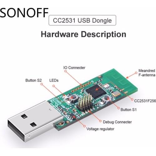 SONOFF Zigbee CC2531 USB Dongle For Zigbee2mqtt Application Sniffer Bare Board Packet Protocol Analyzer Module USB Interface