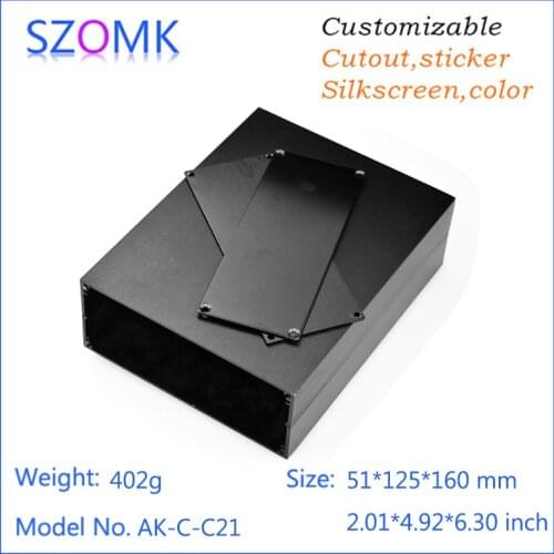 1 pc, 51*125*160mm hot sales black distribution enclosure switch box szomk aluminum box for electronic project control box