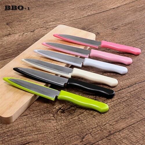 1PC Colorful Stainless Steel Paring Knife Candy Color Fruit Knife Peeler For Vegetables And Fruits Kitchen Knives