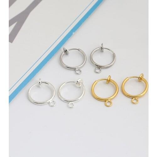 DIY Earrings Accessories 16mm with pendant Spring Ear Clip Pendant Invisible Ear Clip No Ear Hole Fake Ear Ring Jewelry