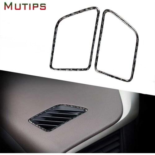 Mutips Car Dashboard Air Outlet Vent Cover Trim Frame 2pcs/set Carbon Fiber Sticker Auto For Lexus RS300 270 200T 450H 2016-2019