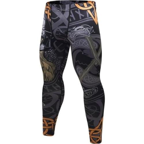 Brand New Viking Compression Pants Slim Tights Training Pants Fitness Sport Leggings Men Gym Jogging Trousers Elastic Legging