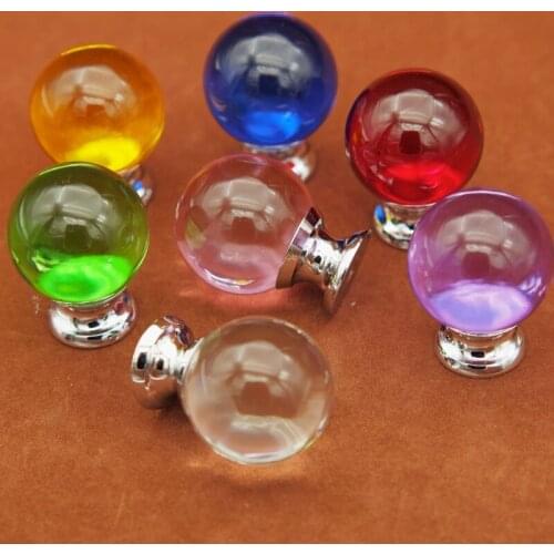 One Piece Crystal ball Cabinet Door Knob Handles for Room Decoration Kitchen Cupboard Knob Dresser Drawer Pulls with Screws