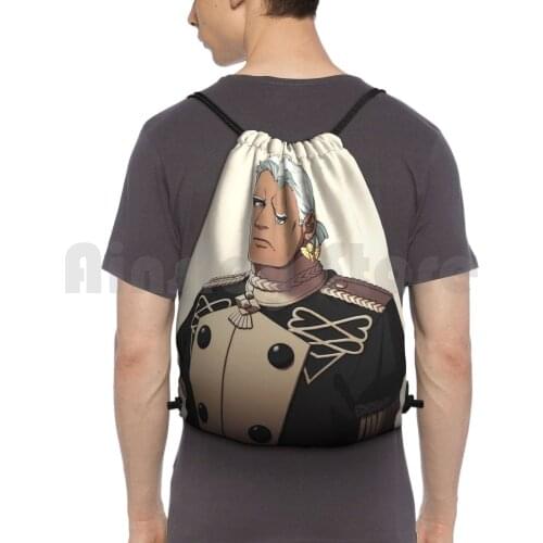 Dedue-Fire Emblem Three Houses Backpack Drawstring Bags Gym Bag Waterproof Fire Emblem Fire Emblem Three Houses Black