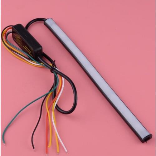 DWCX PVC 22cm Universal Motorcycle Sequential Switchback Flowing LED Tail Brake Turn Signal Strip Lights