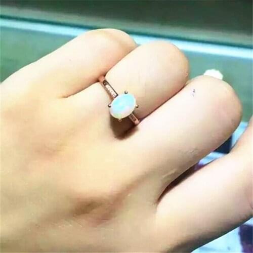 Elegant Crystal Opal Rings For Women 925 Sterling Silver Wedding Ring Charm Finger Rings