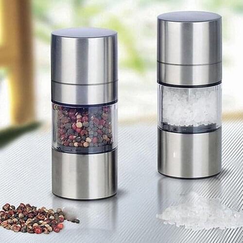 Pepper Mill Stainless Steel Manual Salt Mill Grinder Portable Friction-resistant Durable Kitchen Muller Tools