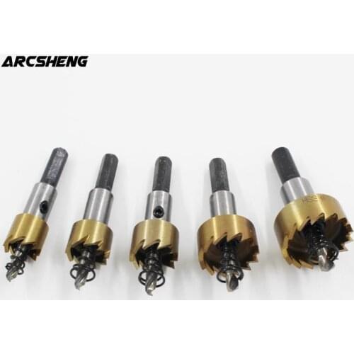 5pcs HSS Titanium Hole Saw Carbide Tip Drill Bit Kit 16/18.5/20/30mm Metal Alloy For Aluminum Doors And Windows