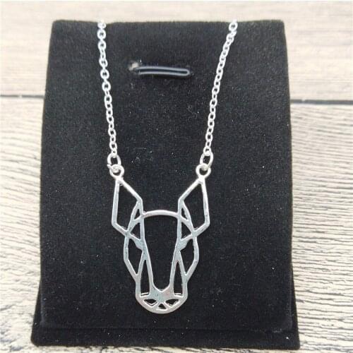 New Origami Bull Terrier Necklace Trendy Style Bull Terrier Pendant Necklace Women Fashion Pet Dog Jewellery