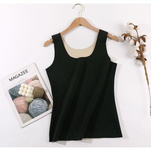 2021 Autumn Winter Warm Women Velvet Thermal Vest Female Slim Corset O-Neck Sleeveless Ladies Sexy Underwear Tanks Tops E536