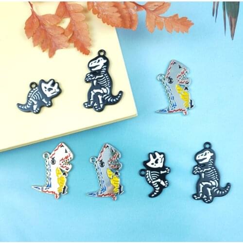 JeQue 10pcs Aninal Enamel Charms Zinc Alloy Spray Paint Dinosaur Charms for DIY Jewelry Making Neckalces Earrings Pendants Craft