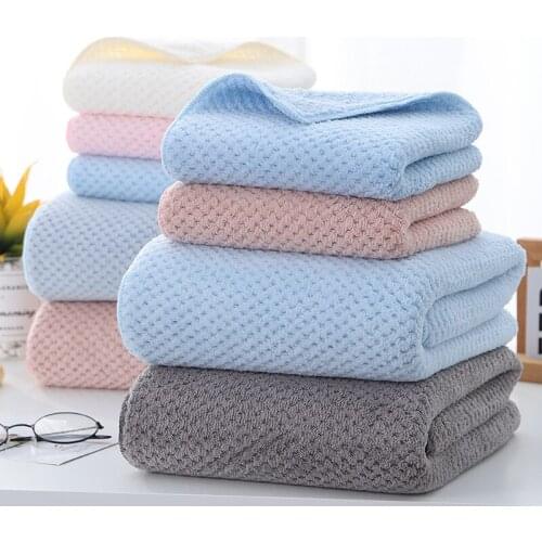 2pcs 75X35cm Pineapple-lined Coral Velvet Towel Soft and Thickened Face Towel Absorbent Gift Towel Towels Bathroom Bathroom Set