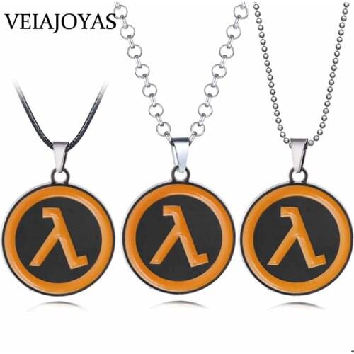 Hot Game Half-Life Alyx Pendant Necklaces HALF-LIFE Alloy Logo Key Chain Necklace Chain Metal Keychain Charm collar Gift Jewelry