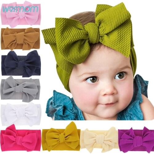 Warmom Newborn Baby Big Bowknot Headband Photo Headdress Kids Fashion Cute Princess Elastic Headwear Accessories Hair Band Gift