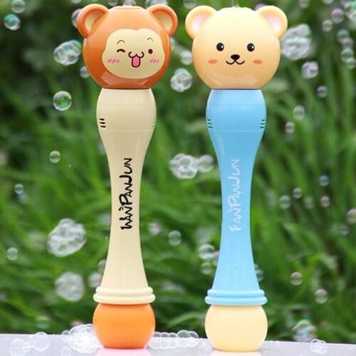 Durable Bubble Anti-backflow Machine Animal Shape Grasp Easily Plastic Bubble Blowing Toy with Colorful LED for Outdoor