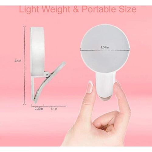 Selfie Ring Light USB Rechargeable Selfie Ring Light Phone 3 Levels Dimmable LED Lamp 2020