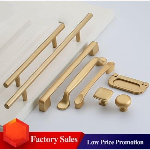 Modern Simple Golden Light Luxury Cabinet Drawer Handle Nordic Shoe Cabinet Wardrobe Door Knobs For Kitchen Hardware Handles