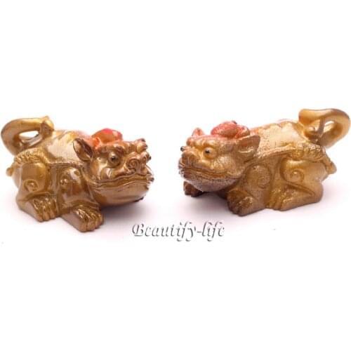 Allochroic Mascot, 2pcs brave troops, Ornament,mythical wild animal, tea pet, Amazing present, Best Gifts,S1158D