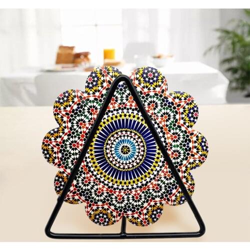 Heat Resistant Coasters, Home Decoration Coaster, Mandala Flower Pattern Absorbent Coaster