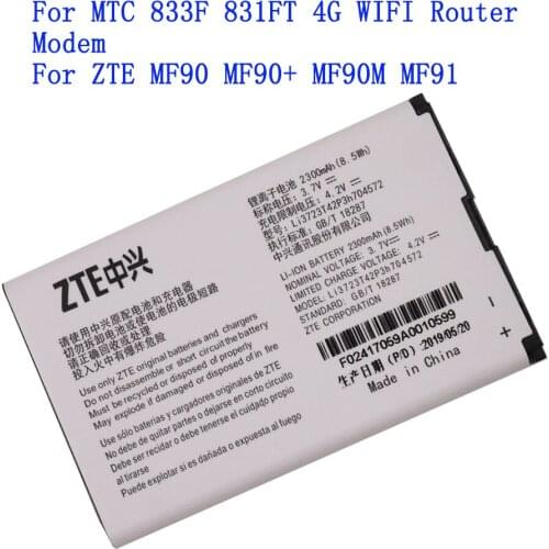 High Quality Li3723T42P3h704572 Battery 2300mAhFor MTC 833F 831FT 4G WIFI Router Modem For ZTE MF90 MF90+ MF90M MF91 Batteries