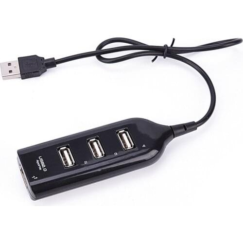 USB 2.0 High Speed 4 Ports Splitter Usb Hub Adapter For PC Laptop Computer Black And Can Only Be Used Individually