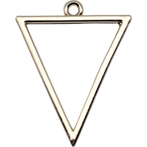 WYSIWYG 3pcs Charms Triangle High Quality KC Gold Color 27x35mm Metal Alloy Jewelry DIY Accessories For Earring Making
