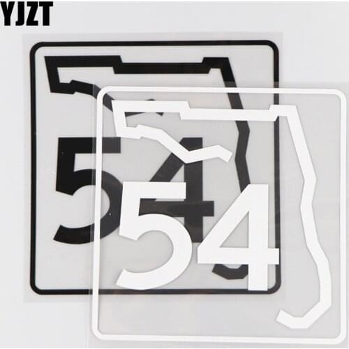 YJZT 14.5×14.7CM 54 National Highway 54 USA Car Sticker Vinyl Decal Cartoon Word Black/Silver 4C-0257
