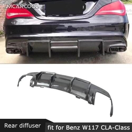 For W117 Carbon Fiber Rear Lip Diffuser Spoiler For Benz W117 CLA200 CLA250 CLA260 CLA45 2013-2019 Back Bumper Guard