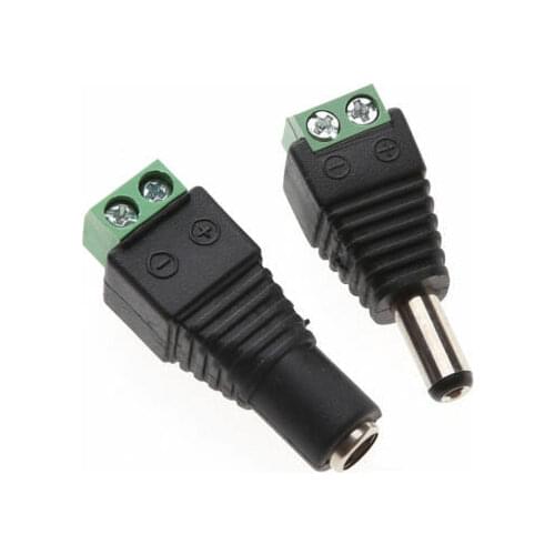 10Pcs 2.1x5.5mm 12V 5 Male+5 Female DC Power Plug Jack Adapter Connector for CCTV PV