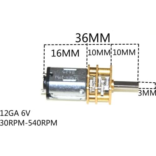 12GA DC 6V Micro Electric Reduction Metal Gear Motor N20 RC smart car Robot model DIY engine Toys Electric door lock Remote lock