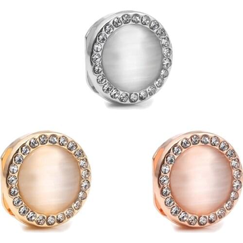2Pcs/Lot New Arrival 10mm Crystal Round Slide Charm Beads For Women Fit Brand Mesh Bracelet DIY Jewelry Accessories Making