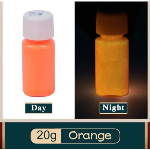 20g Orange Glow in The Dark Fluorescent Paint for Party Nail Christmas Decoration Art Supplies Phosphor Pigment