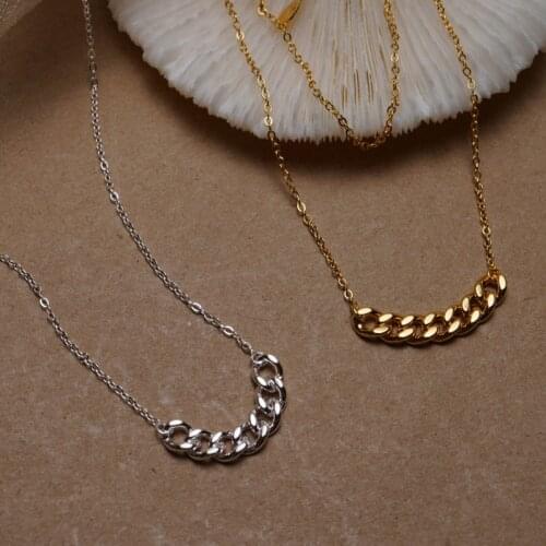 2020 Delicate Platinum Gold Plated Cuban Chain Pendant Necklaces For Women Girls Gift Beautiful Charm Wedding Jewelry for Ladies
