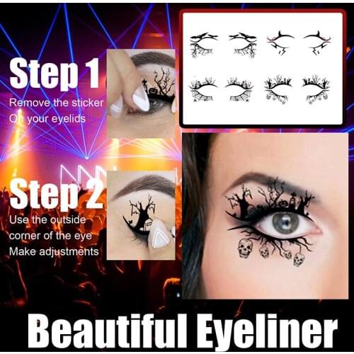 4Pairs/set Waterproof Eyelid Line Stick Reusable Spide Eyeliner Sticker Double Eyelid Sticke Makeup Self-adhesive Cosmetic TSLM2