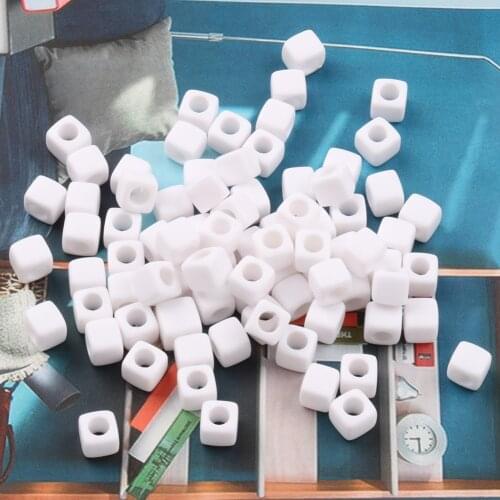 6*6mm Mixed Acrylic Beads Square Alphabet Pure white Billet Cube Loose Spacer For Jewelry Making Handmade Diy Bracelet Necklace