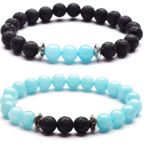 14 Styles 8mm Green White Black Matted Lava Stone Beads DIY Aromatherapy Essential Oil Diffuser Bracelet Yoga Lover Jewelry