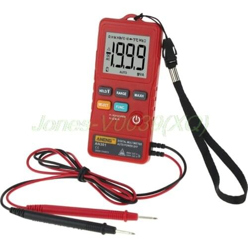 AN301 Mini Digital Multimeter AC DC Voltmeter Voltage Resistance Meter with LED