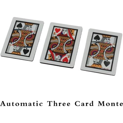 Automatic Three Card Monte (Poker Size, 8.8cmx6.4cm) new cards magic item company magic stage close up prop