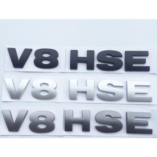 Car Styling Tail Trunk Sticker glossy Black Silver Grey Letters Emblem V8 HSE Badge for Land Rover Discovery 3 4 Freelander 2