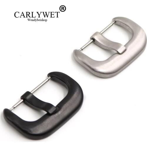 CARLYWET 24mm New 316L Stainless Steel Black Silver Brushed 4.25mm Tang Tongue Pin Watch Buckle For Seven Friday Panerai