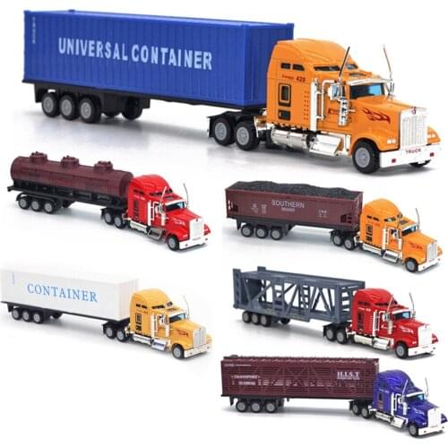 Kid Classic Vehicle Toys Assembled Model Building Kits Tool 1/65 Diecast Simulation Alloy Car Carrier Truck Model